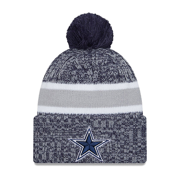 New Era Dallas Cowboys NFL Sideline 2023 Navy Bobble kötött sapka