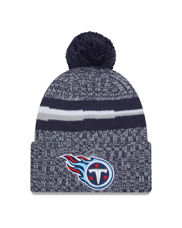 New Era Tennessee Titans NFL Sideline 2023 Navy Bobble kötött sapka