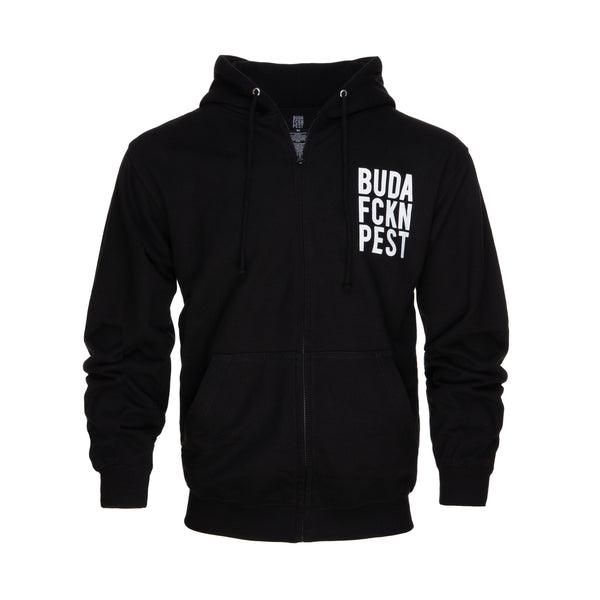 BFP CLASSIC FÜGGŐLEGES LOGO ZIPHOODIE - FEKETE