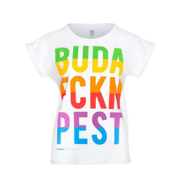 BFP Rainbow Vertical logo WMNS Tee - White