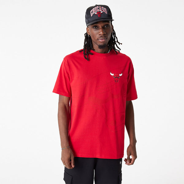 New Era Chicago Bulls NBA Lifestyle Red Oversized Póló