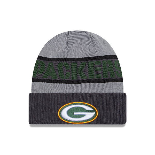 New Era Green Bay Packers NFL Sideline 2023 Grey Cuff Knit Beanie kötött sapka