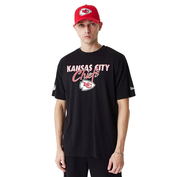 New Era Kansas City Chiefs NFL Script Black Oversized Póló