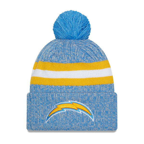 New Era LA Chargers NFL Sideline 2023 Light Blue Bobble kötött sapka