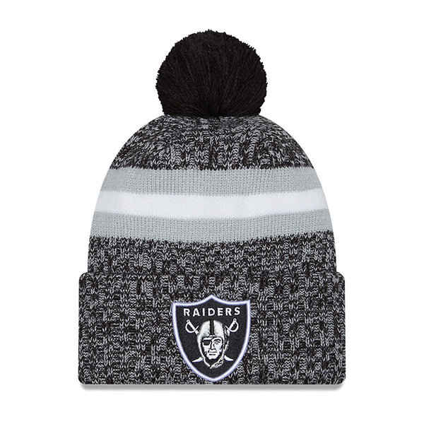 New Era Las Vegas Raiders NFL Sideline 2023 Black Bobble kötött sapka