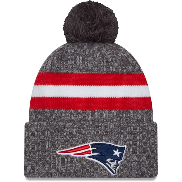 New Era New England Patriots NFL Sideline 2023 Grey Bobble Knit kötött sapka