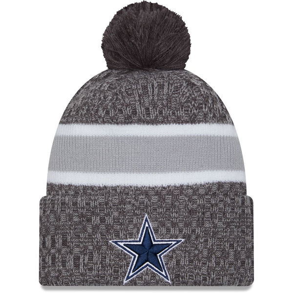 New Era Dallas Cowboys NFL Sideline 2023 Grey Bobble Knit kötött sapka