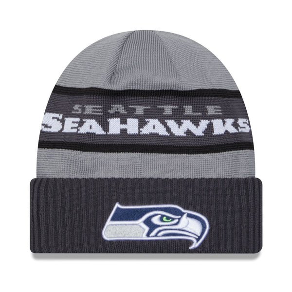 New Era Seattle Seahawks NFL Sideline 2023 Grey Cuff Knit Beanie kötött sapka