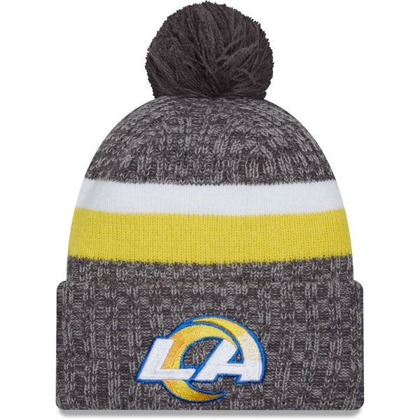 New Era Los Angeles Rams NFL Sideline 2023 Grey Bobble Knit kötött sapka